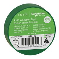 Изолента ПВХ 19мм (рул.20м) зел. | код. 2420106 | Schneider Electric